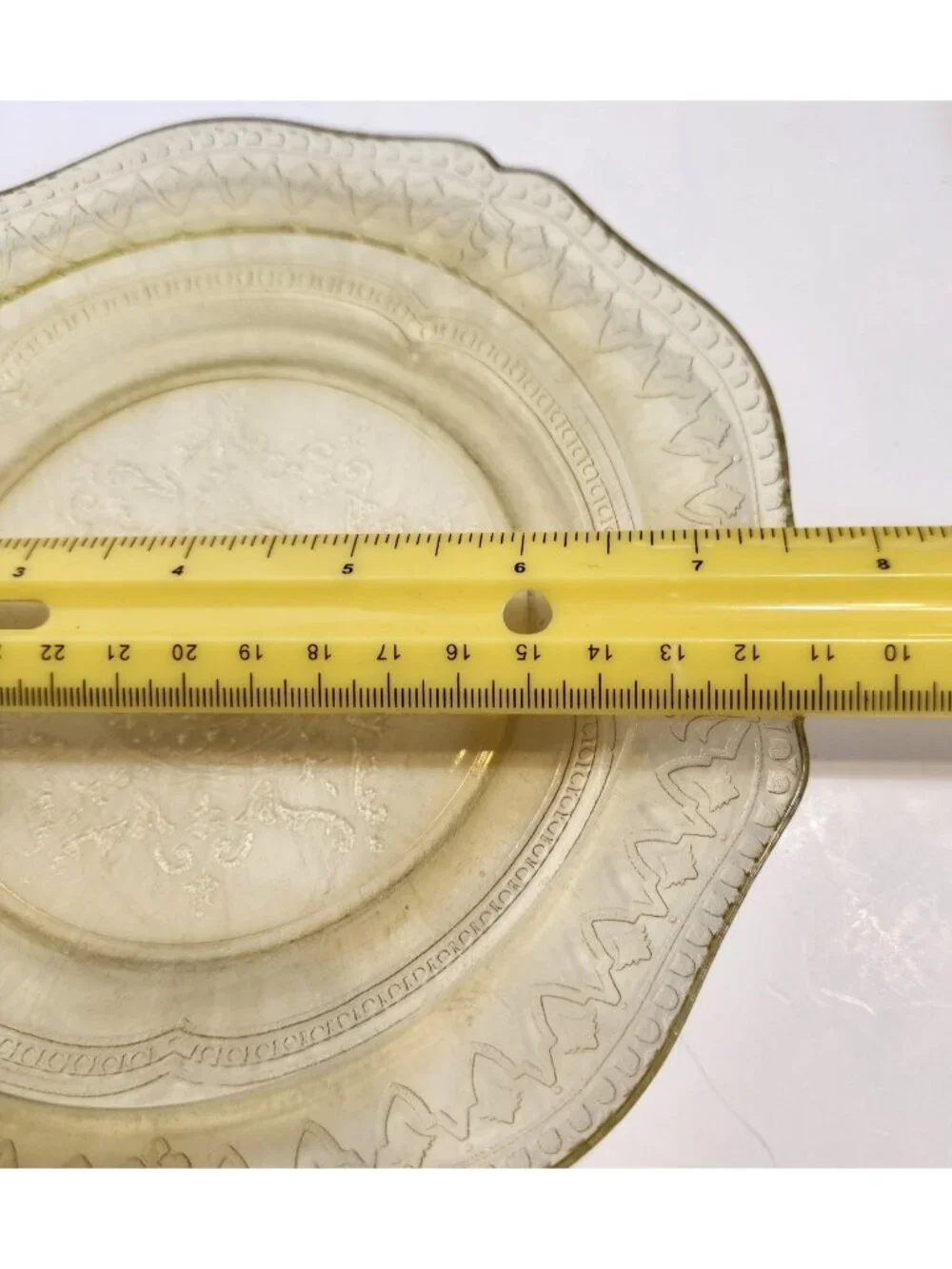 Federal Patrician Spoke 1930s Glass Saucers Yellow Depression Set Of 2 READ